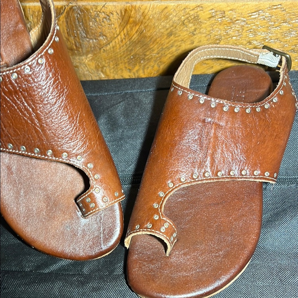 Bed Stu -quality craftsman Brown Leather Sandals size 6.5 unworn - Picture 3 of 12